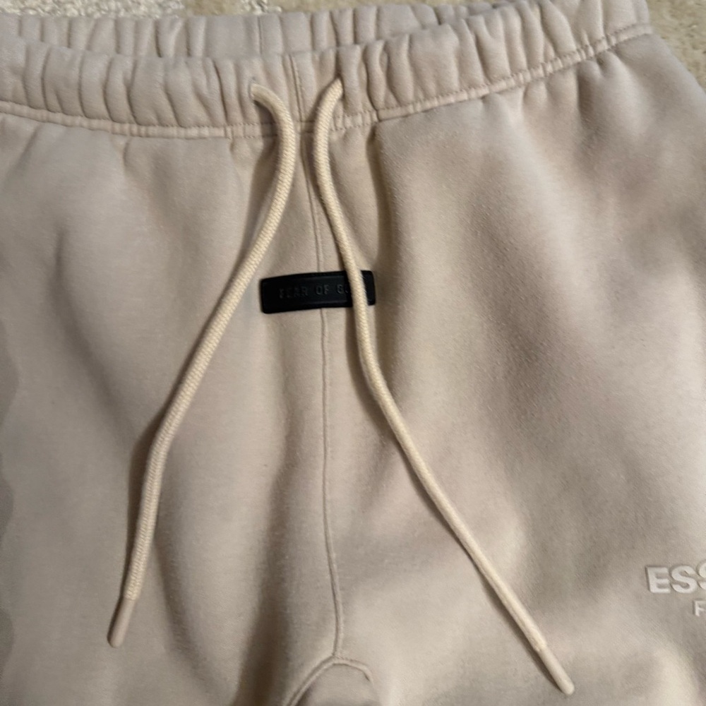 ESSENTIALS Fear of God men’s sweatpants, size S, khaki / tan color. Unworn.